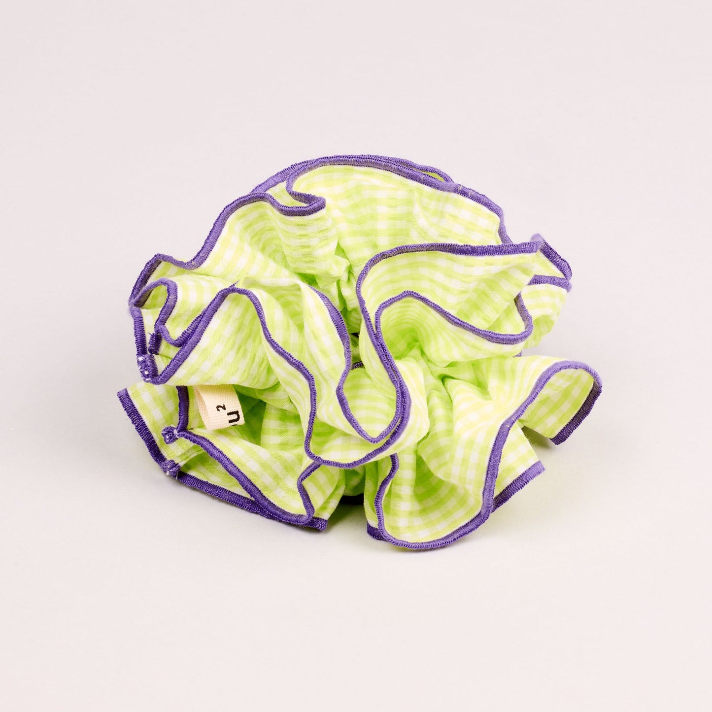 maxi chouchou seersucker vert citron violet