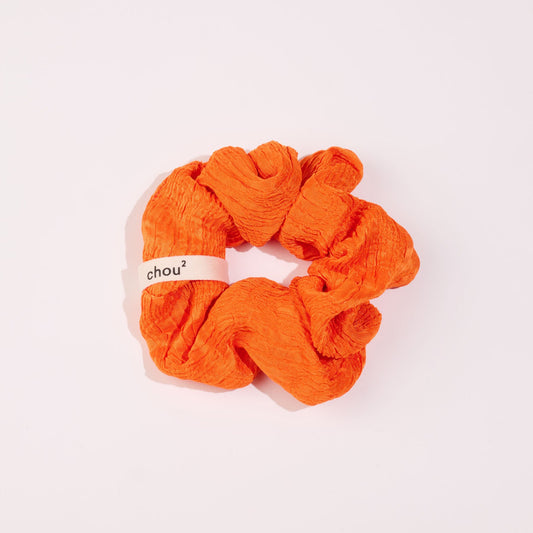 chouchou-motif-jacquard-orange-luxe-france