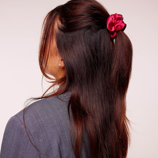 Petit chouchou en satin framboise