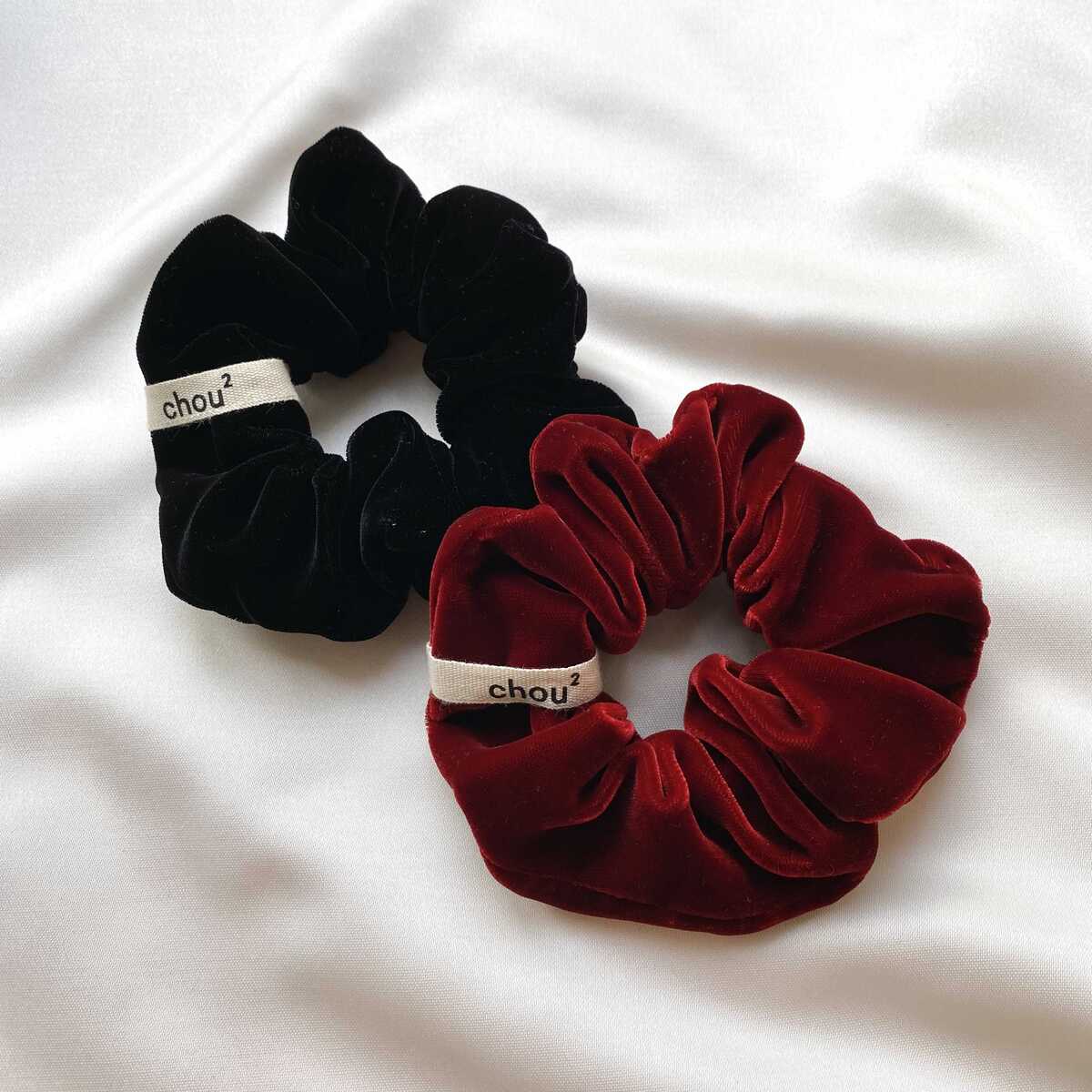 TWINS Velours Noir & Bordeaux