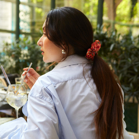 gros-chouchou-satin-motifs-orange-ecoresponsable