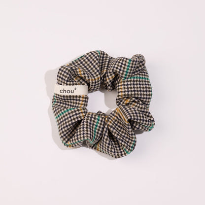 chouchou-motif-pied-poule-noir-vert-france