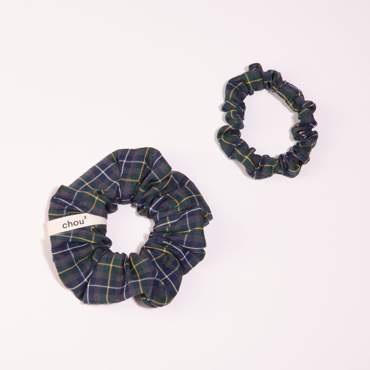 Mini chouchou tartan vert