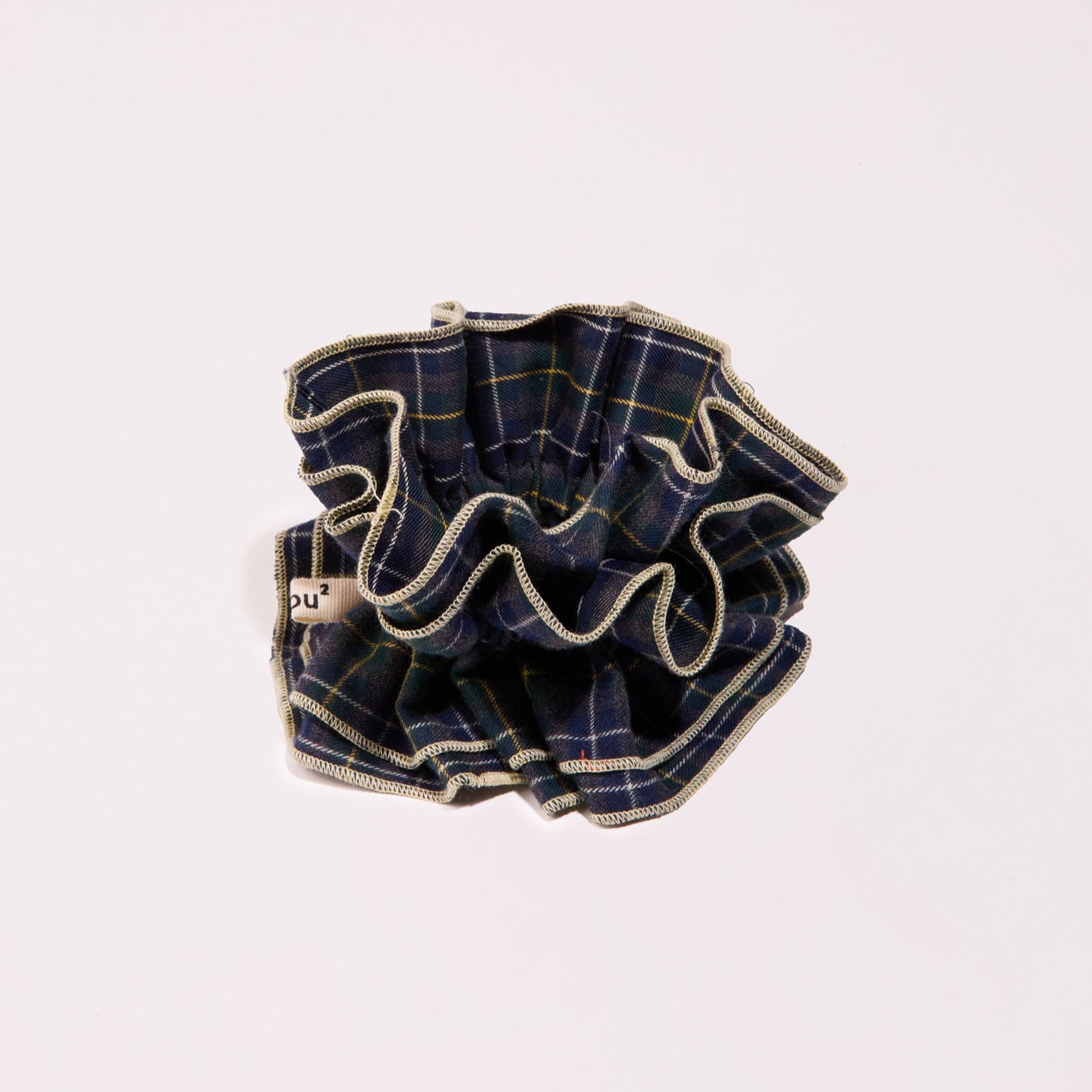 chouchou-gros-tartan-vert-luxe-france-ecossais