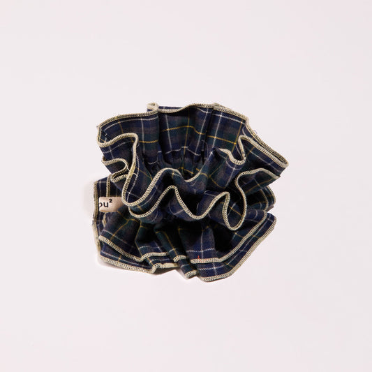 chouchou-gros-tartan-vert-luxe-france-ecossais