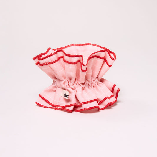 Maxi chouchou carreaux rose / rouge