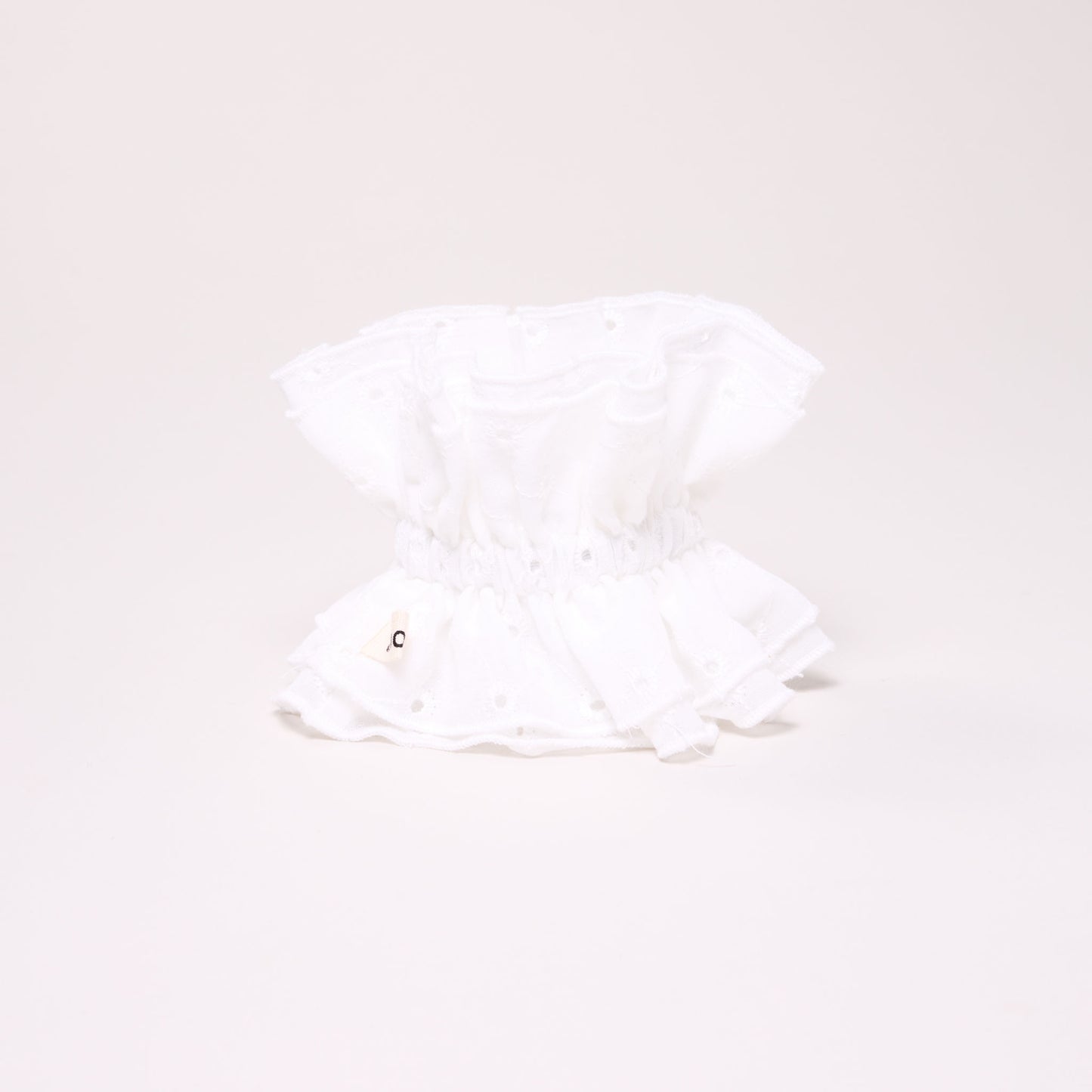 Maxi chouchou en broderie anglaise - bord blanc