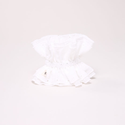 Maxi chouchou en broderie anglaise - bord blanc