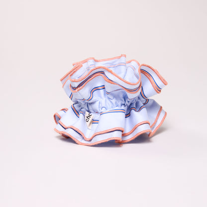 Maxi chouchou bleu rayé orange