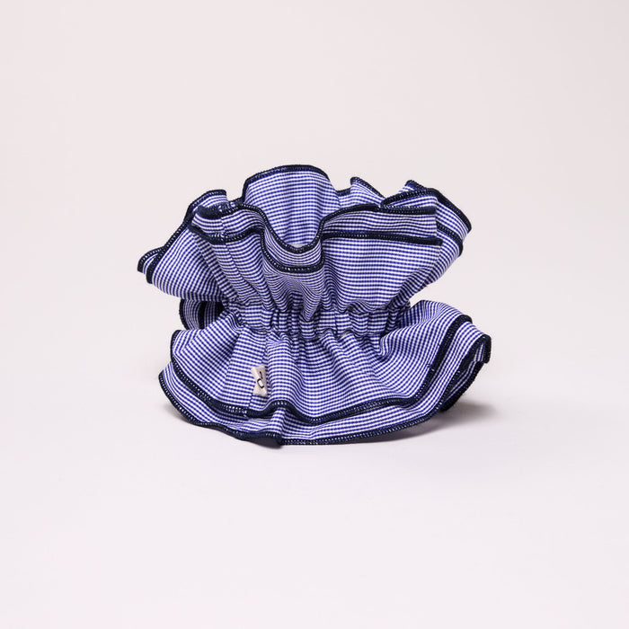 Maxi chouchou micro vichy bleu foncé - bord bleu