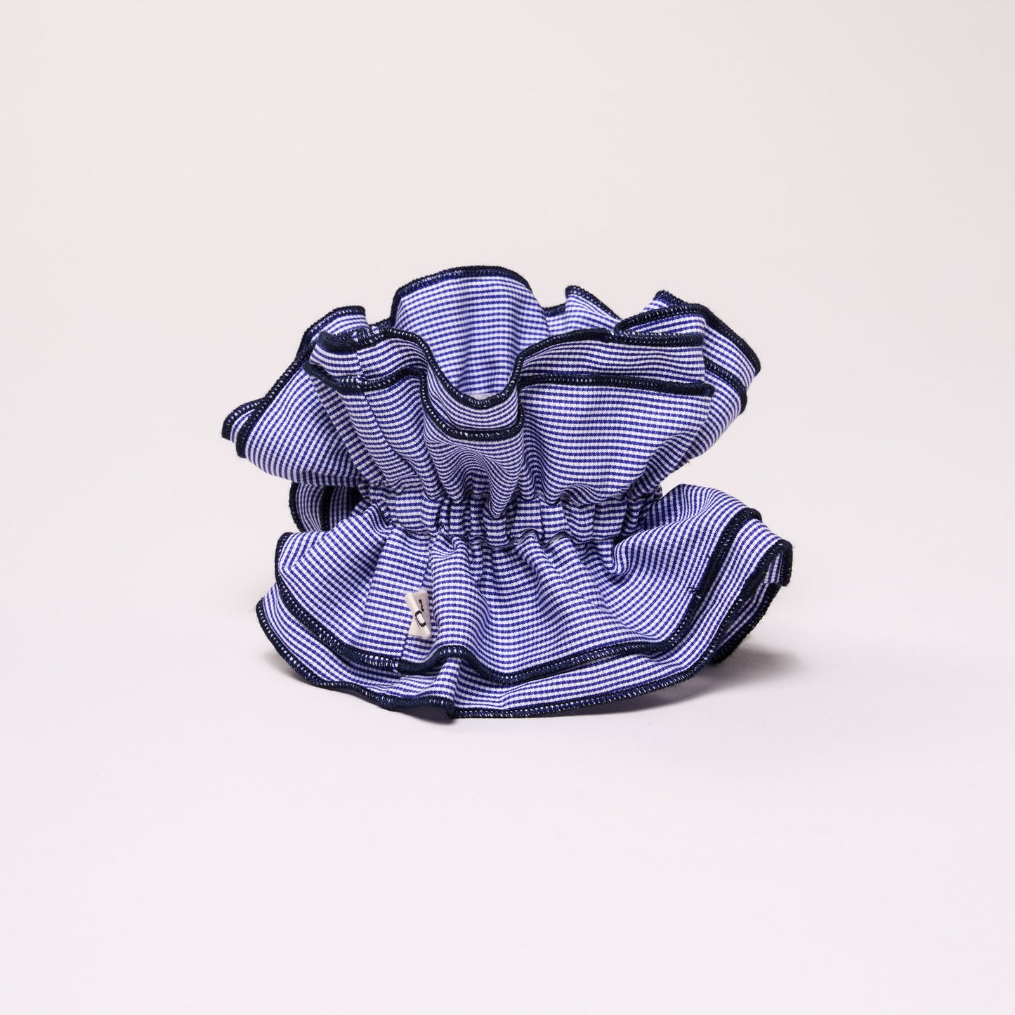Maxi chouchou micro vichy bleu foncé - bord bleu