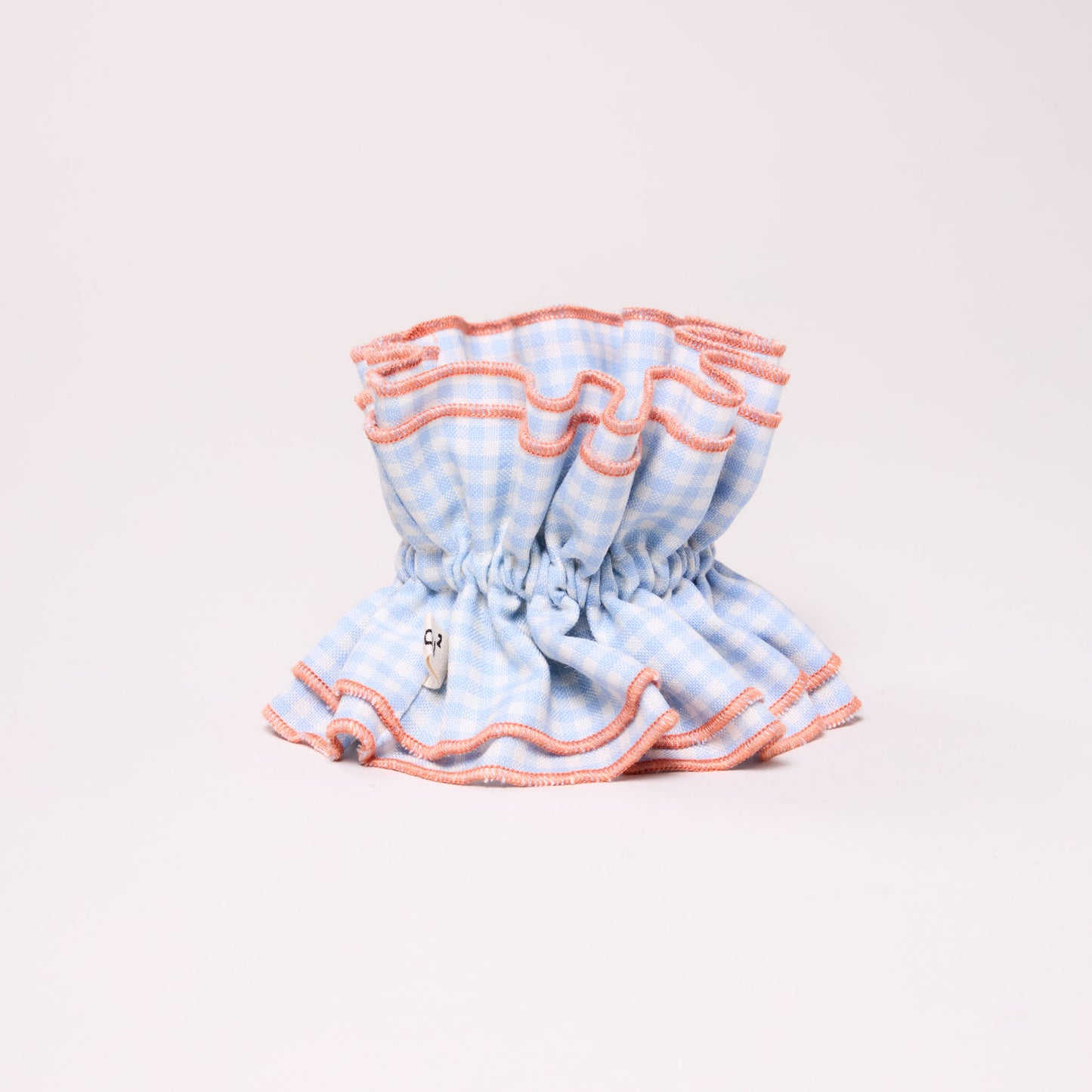 Maxi chouchou vichy bleu ciel / orange