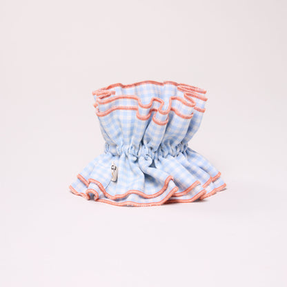 Maxi chouchou vichy bleu ciel / orange
