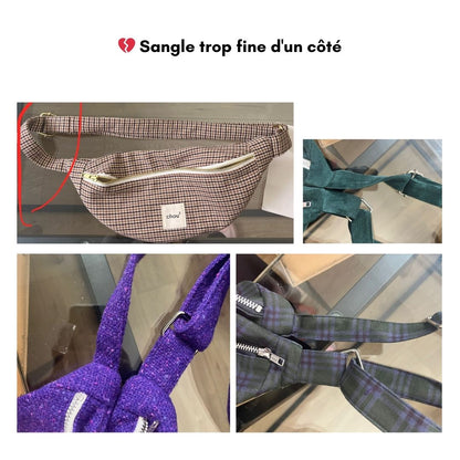 Imparfaite - Banane tartan vert & violet