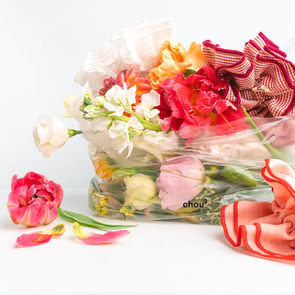 Maxi chouchou carreaux rose / rouge