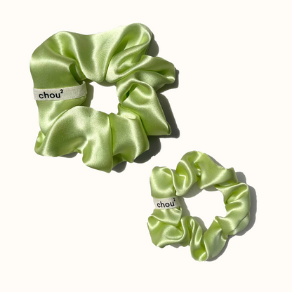 chouchou-satin-soie-vert-anis