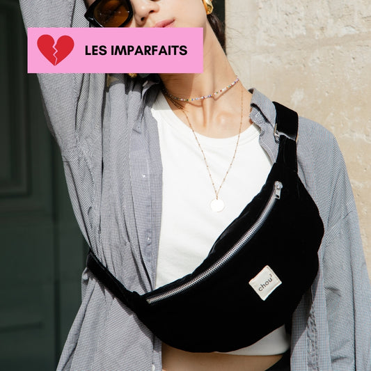 Imparfaite - Sac Banane en velours noir