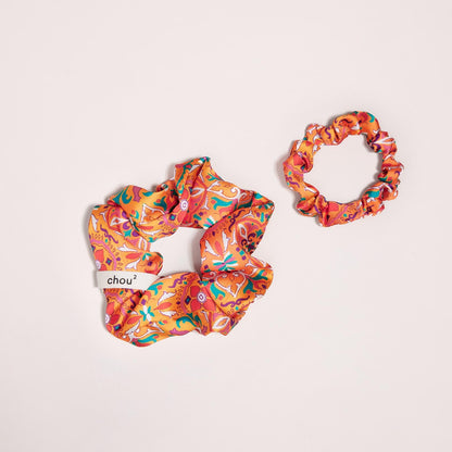 gros-chouchou-satin-motifs-orange-ecoresponsable