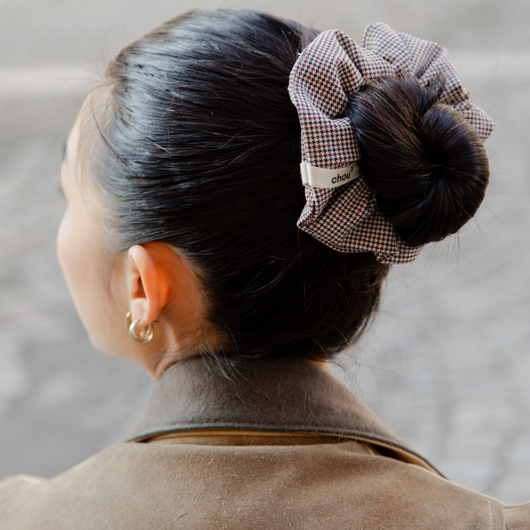 Chouchou pied de poule marron