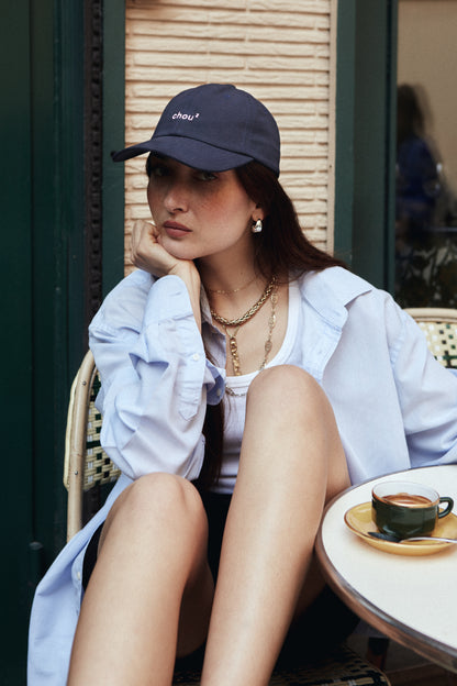 Casquette bleu marine en toile