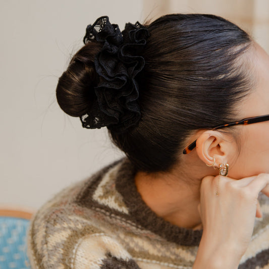 chouchou-gros-noir-dentelle-luxe-france