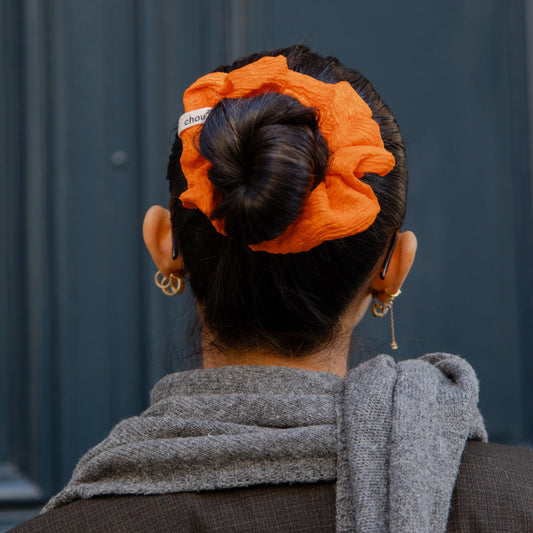 chouchou-motif-jacquard-orange-luxe-france