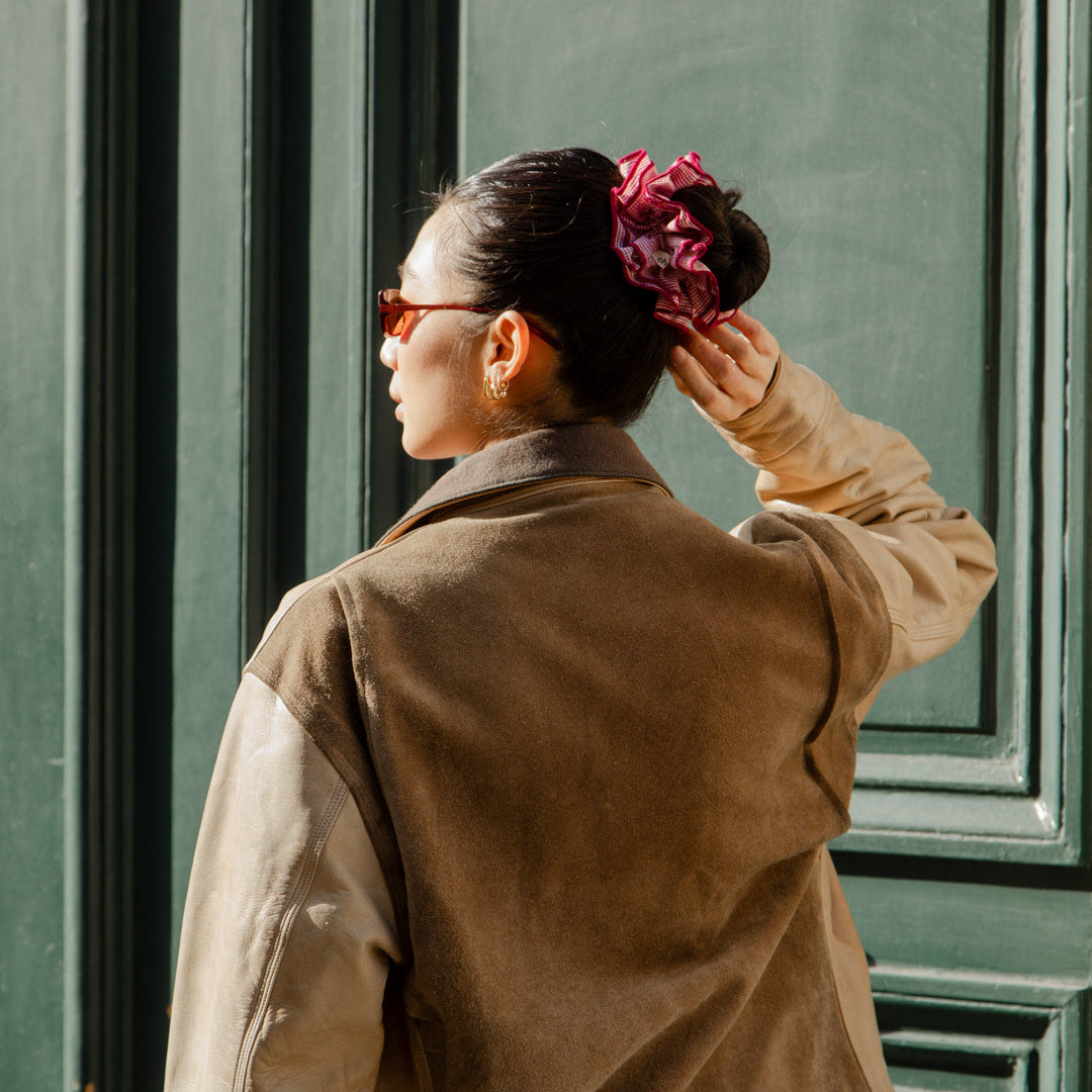 maxi chouchou bordeaux rouge carreaux vichy