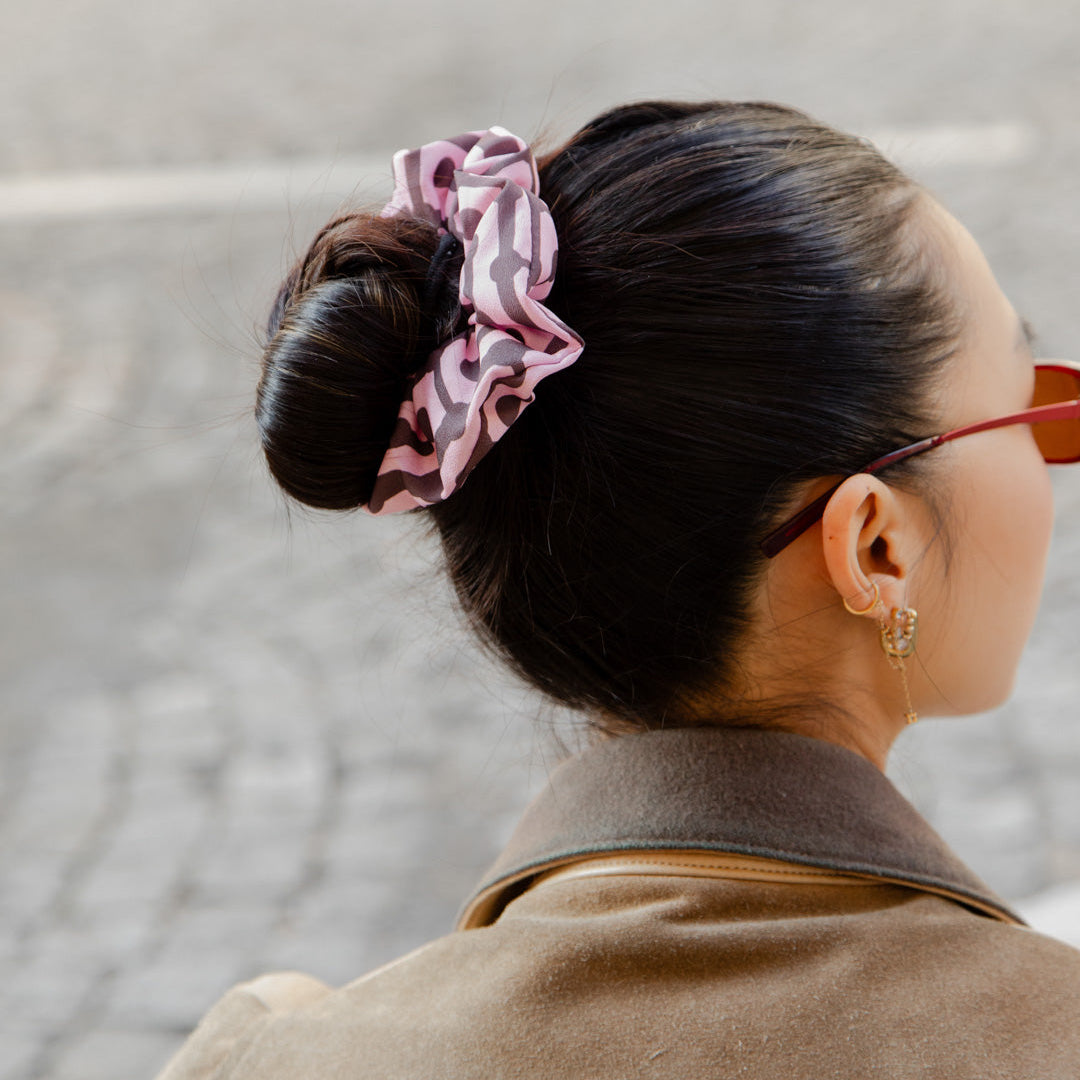 chouchou-motif-rose-marron-luxe-france