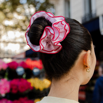 Maxi chouchou rayé rose / rouge