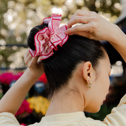 Maxi chouchou carreaux rose / rouge
