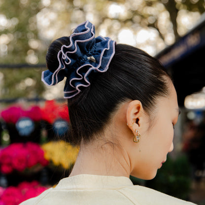 Maxi chouchou jean clair - bord rose