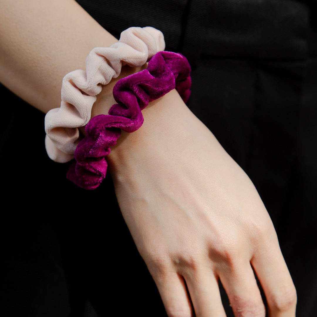 mini-chouchou-velours-violet-rose-france-ecoresponsable