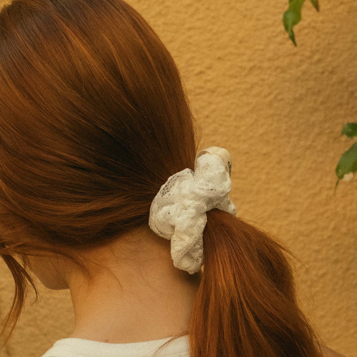 White lace scrunchie