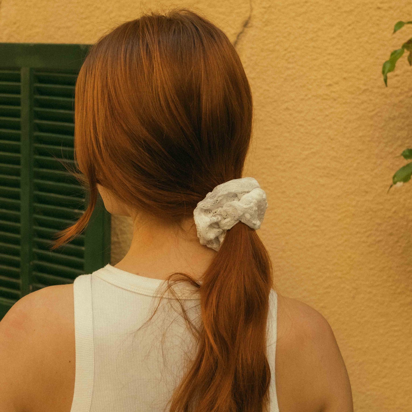 White lace scrunchie