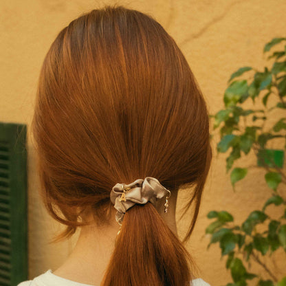 Chouchou en satin champagne