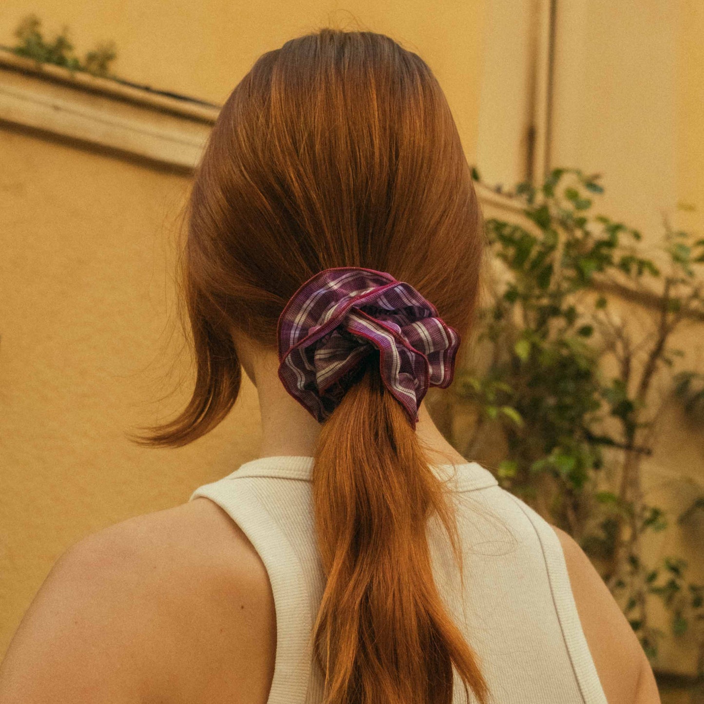 Maxi chouchou carreaux violet