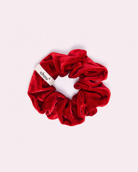 Grand chouchou en velours rouge