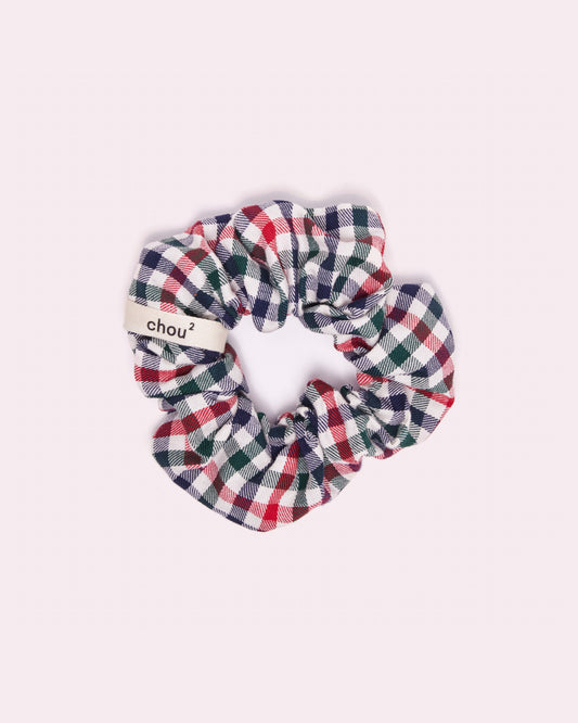 Grand chouchou vichy multicolore - bleu blanc rouge