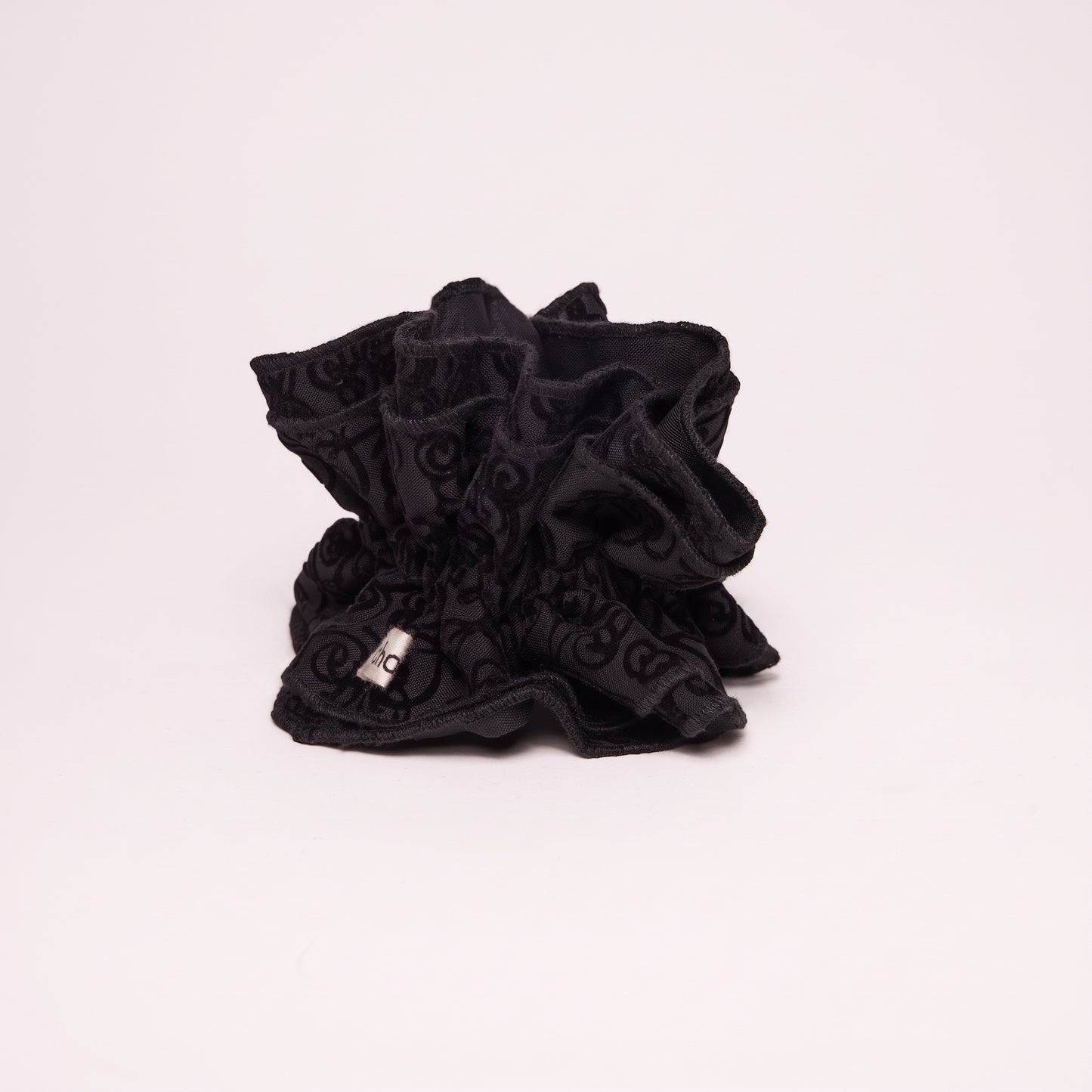 Maxi chouchou noir à motifs velours dévoré