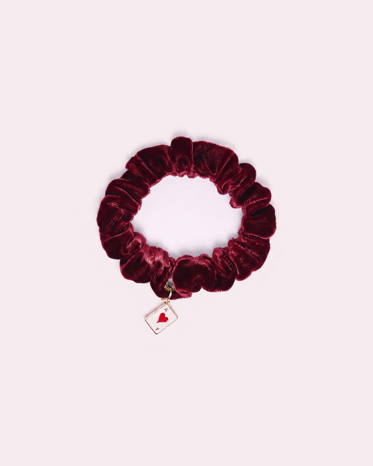 Mini chouchou en velours grenat - personnalisable, autre vue