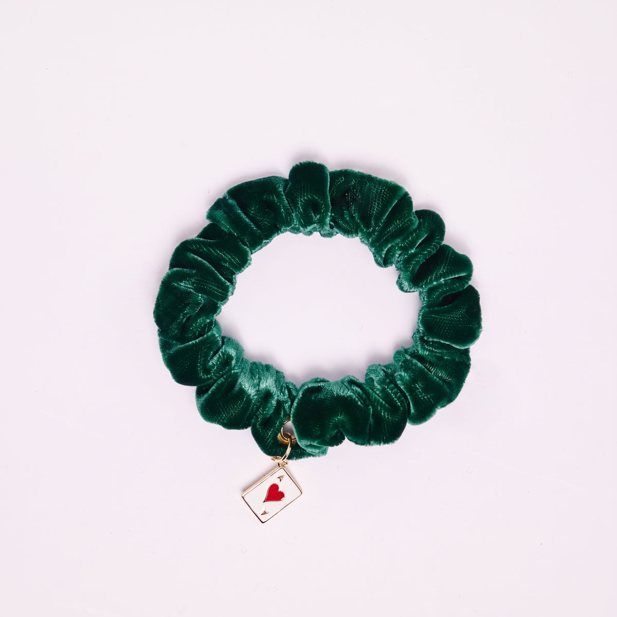 Mini chouchou en velours vert - personnalisable