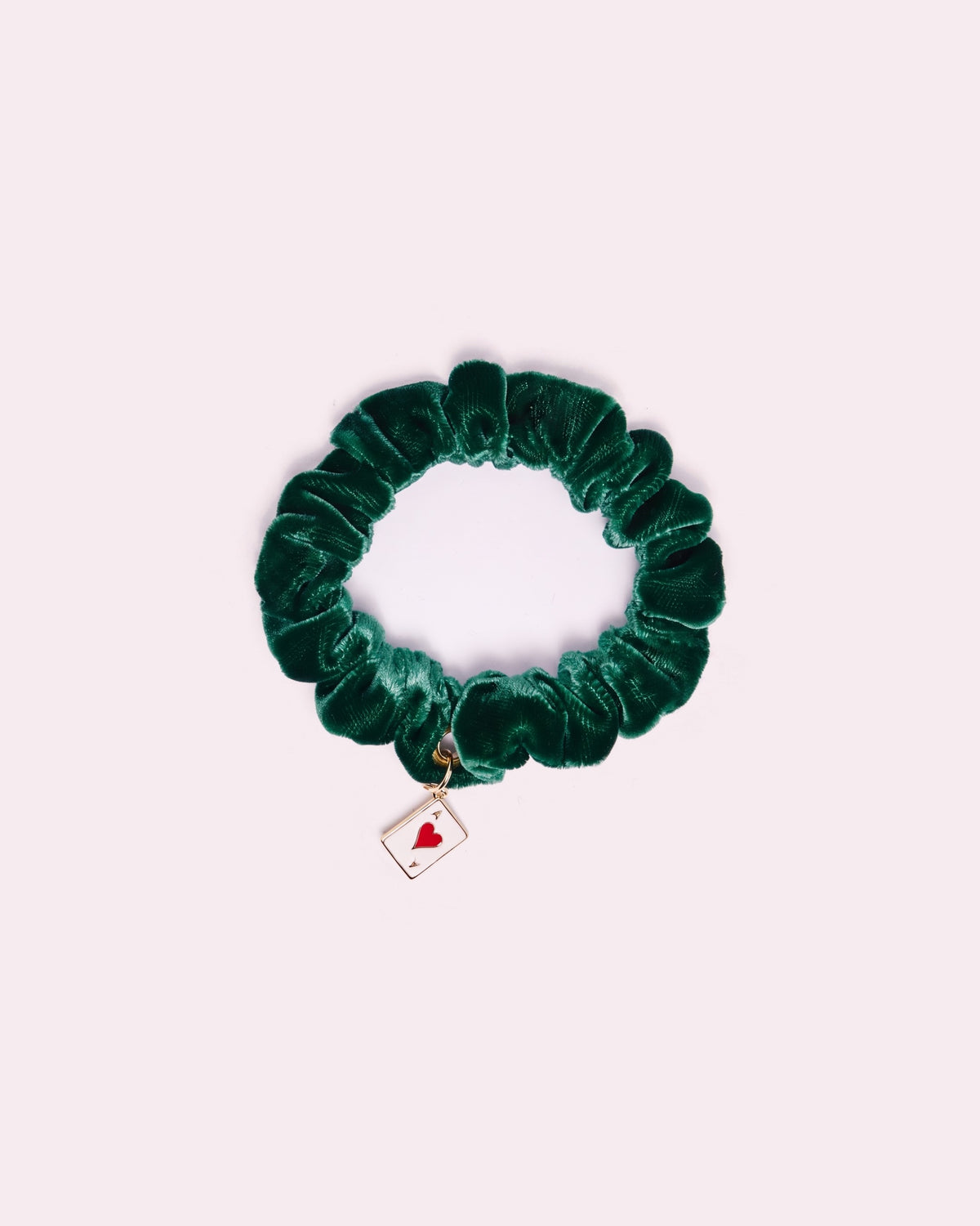 Mini chouchou en velours vert - personnalisable, autre vue