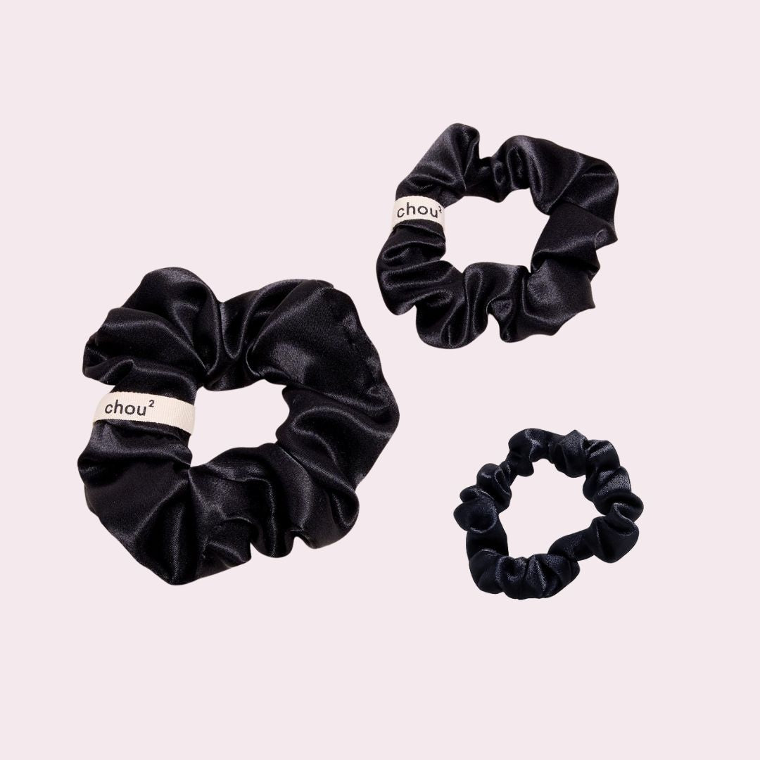Black satin scrunchie