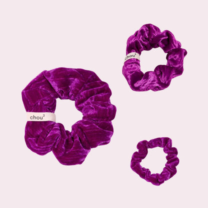 chouchou-velours-violet-rose-france-ecoresponsable