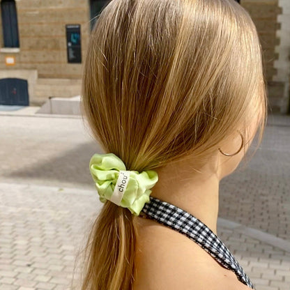 chouchou-soie-vert-anis-upcycle